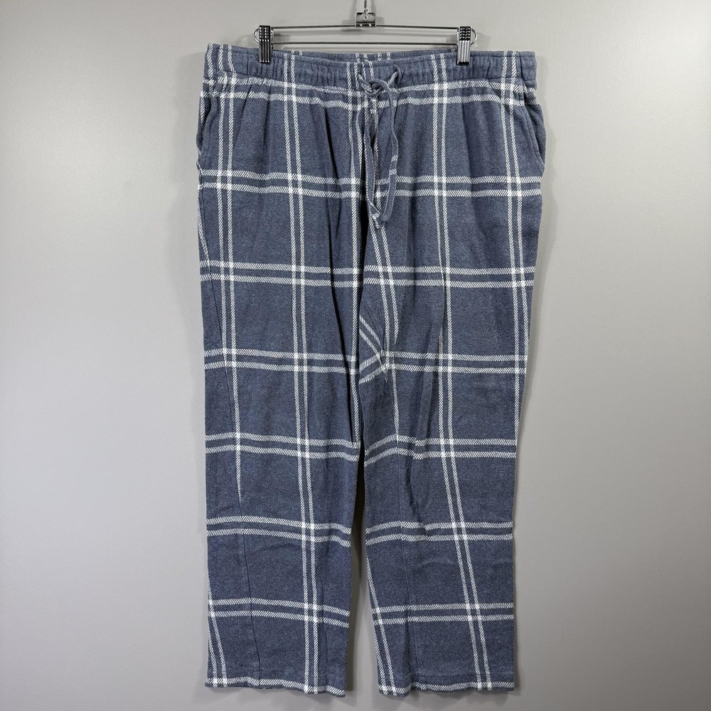 Faherty Brand Pajama Pants Womens Medium Blue Plaid Flannel Lounge Sleep